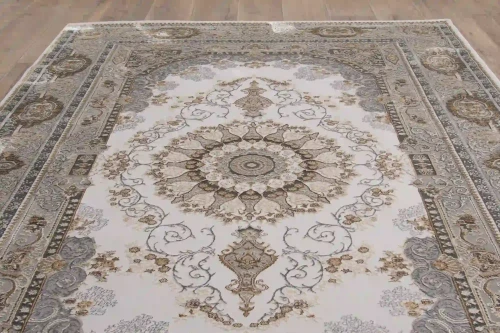 Rzut z góry dywanu klasycznego Deluxe 9093 beige