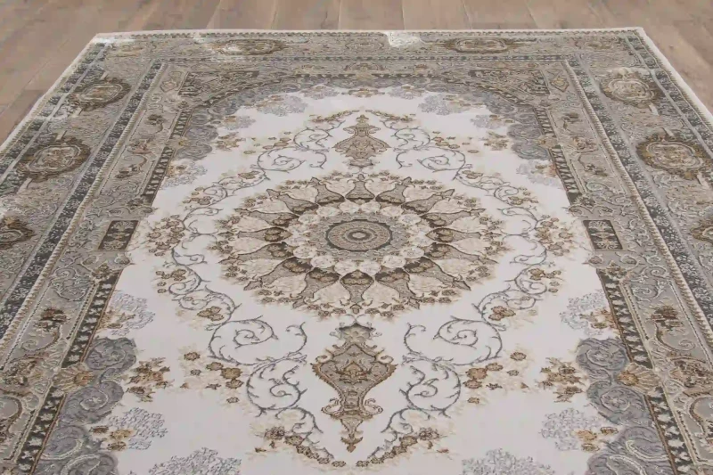 Rzut z góry dywanu klasycznego Deluxe 9093 beige