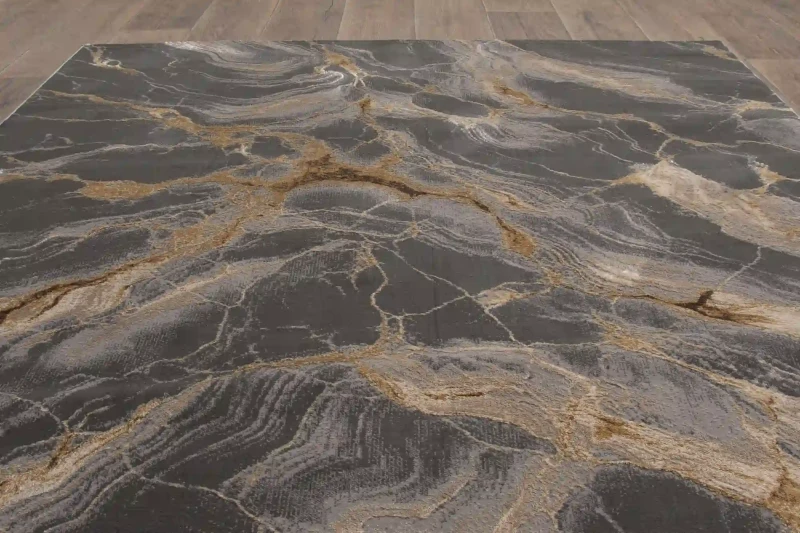 Rzut z góry dywanu marmur Deluxe 9094 beige