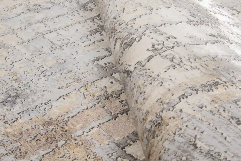 Błyszcząca strona dywanu nowoczesnego Deluxe 9095 beige