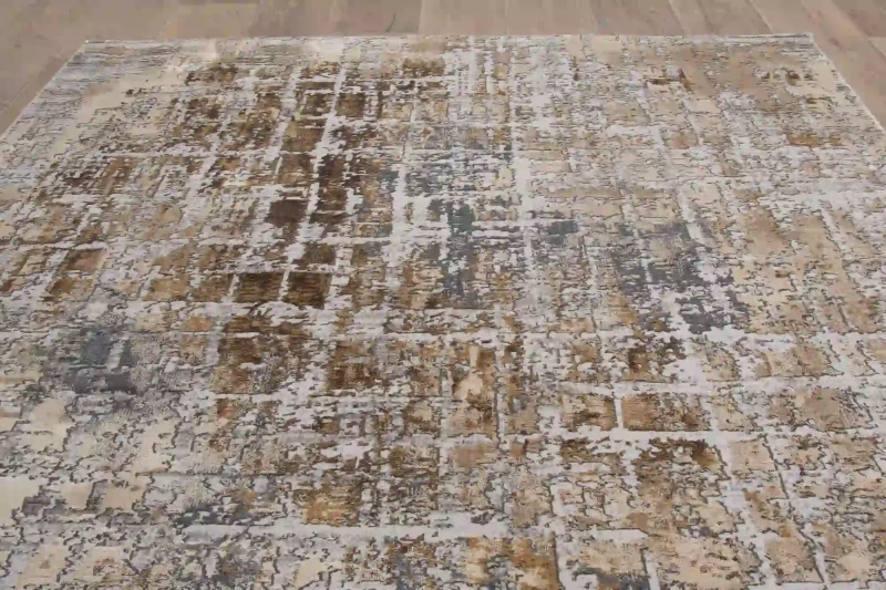 Rzut z góry dywanu nowoczesnego Deluxe 9095 beige