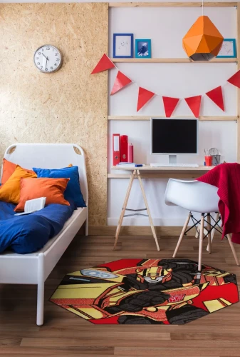 Dywan FD Tech Autobot czerwony w pokoju młodzieżowym