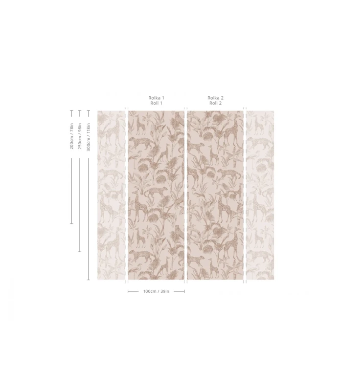 Wymiary tapety Safari Beige.webp