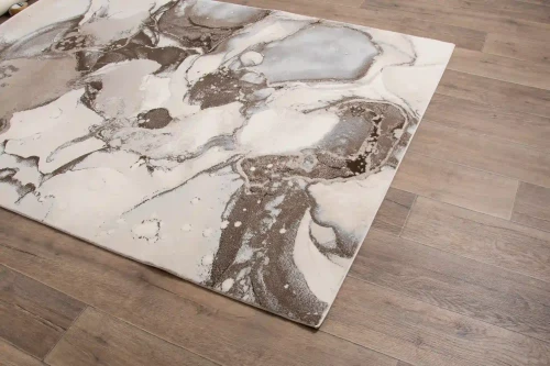 Na ciemnej podłodze dywan nowoczesny Myra 1531 beige