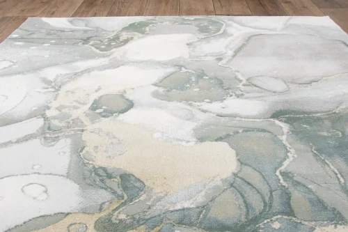 Rzut z góry dywanu nowoczesnego Myra 1531 green