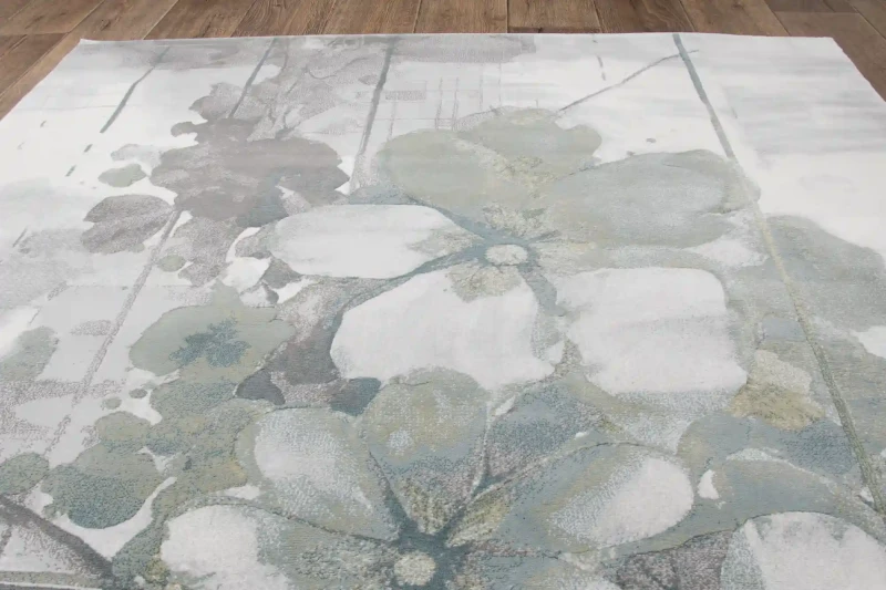 Rzut z góry dywanu nowoczesnego Myra 1532 green