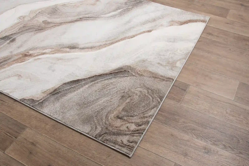 Na ciemnej podłodze dywan nowoczesny Smart Home 2552 beige