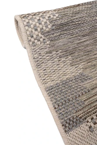 Bok dywanu Kemet romby szaro-beżowego