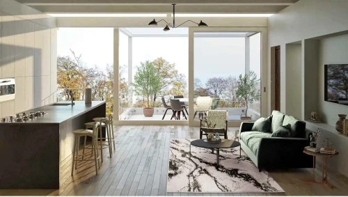 Dywan nowoczesny Stone marmur zielonyw salonie