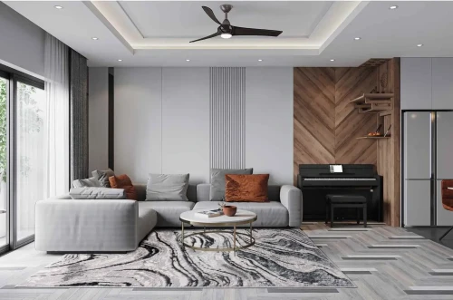 Dywan nowoczesny Stone onyx szary w pokoju