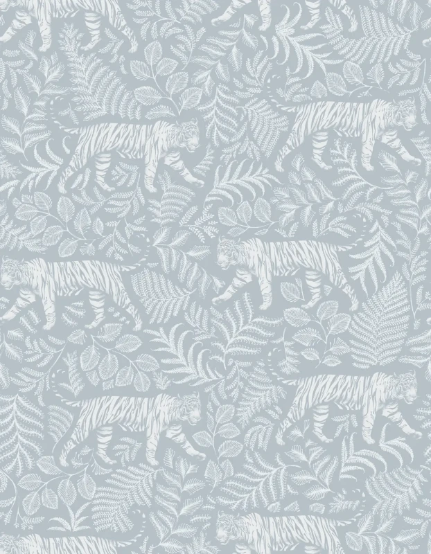 Tapeta z motywem dzikich zwierząt Camouflaged Tiger Blue.webp