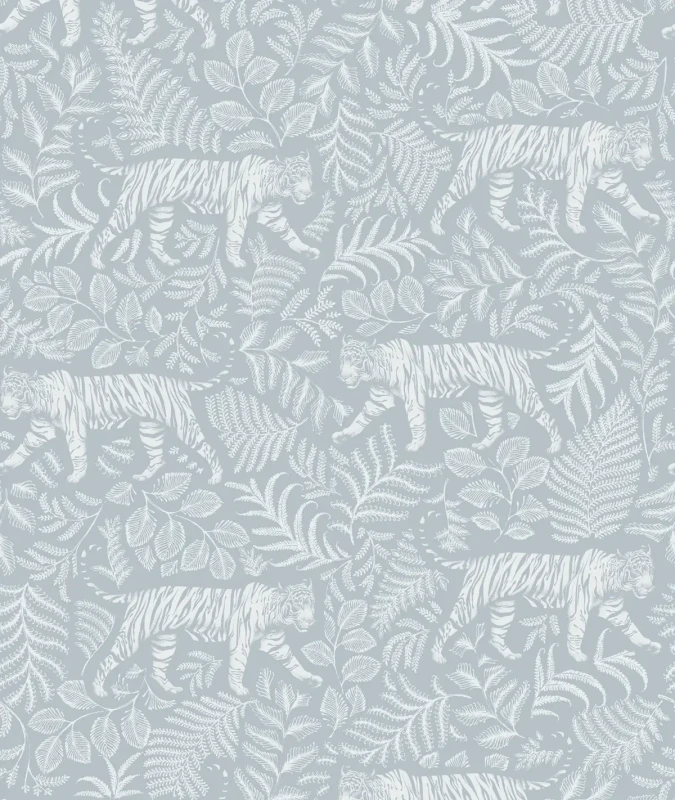 Tapeta botaniczna niebieska Camouflaged Tiger Blue.webp