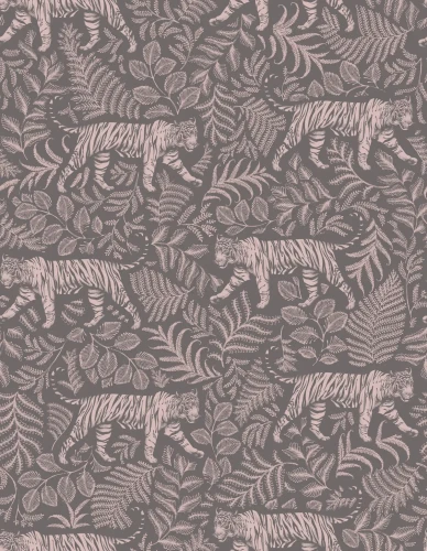 Egzotyczna tapeta z tygrysami Camouflaged Tiger Gray Pink.webp