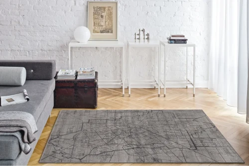 Salon z dywanem loftowym FD Soft City popiel