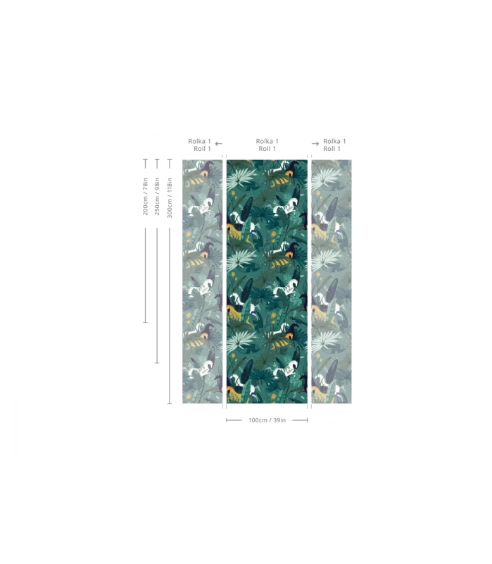 Wymiary tapety Magic Horses Turquoise.webp