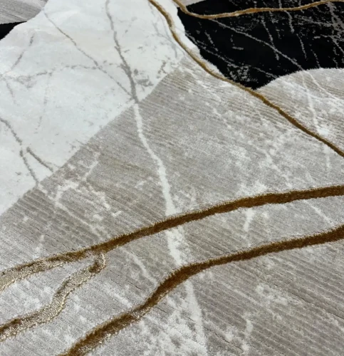 Runo dywanu Art deco marmur Gloria 3671 szaro-beżowego