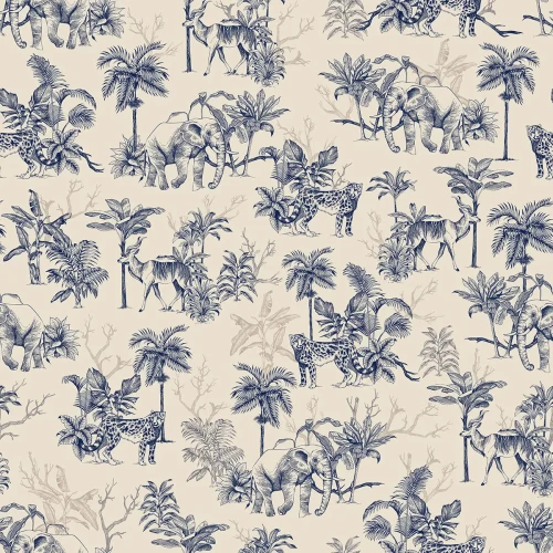 Tapeta z motywem zwierząt Power Of Jungle Sepia.webp