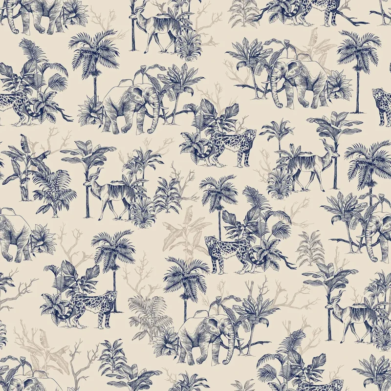 Tapeta z motywem zwierząt Power Of Jungle Sepia.webp