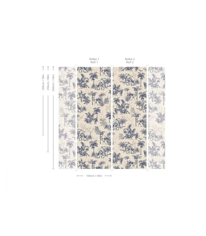 Rozmiar tapety muralu Power Of Jungle Sepia.webp