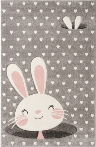 Dywan dla dzieci zajączek Smart Kids 22721 szaro-różowy