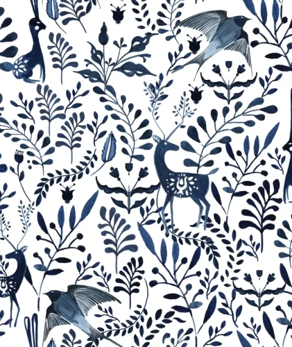 Tapeta styl skandynawski Ink Animals.webp