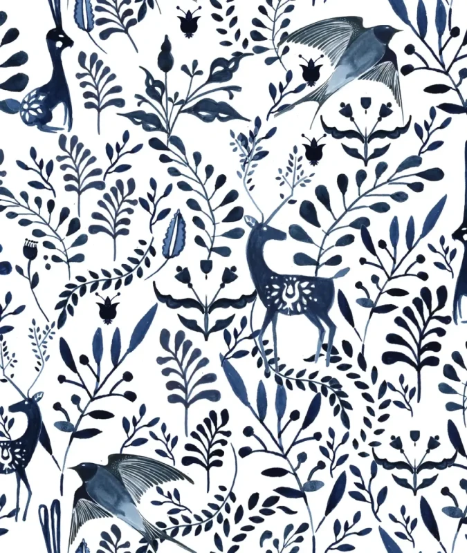 Tapeta styl skandynawski Ink Animals.webp