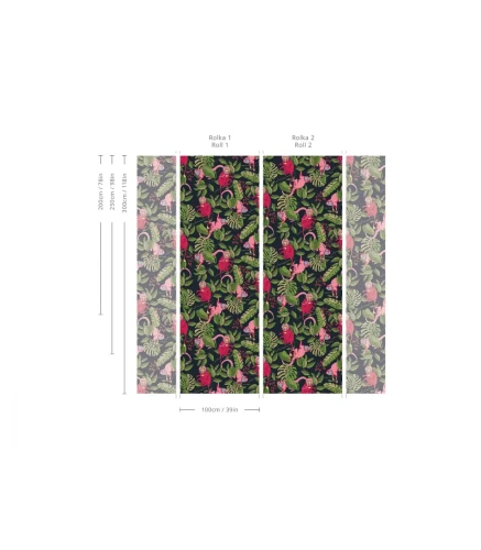 Wymiary tapety muralu Pink Monkey.webp