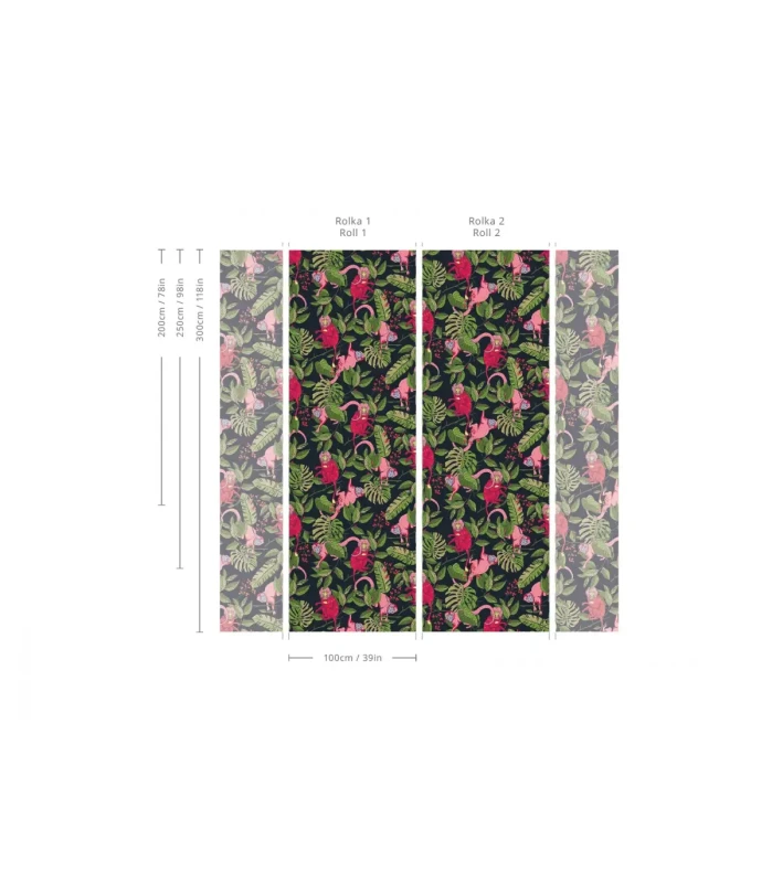 Wymiary tapety muralu Pink Monkey.webp