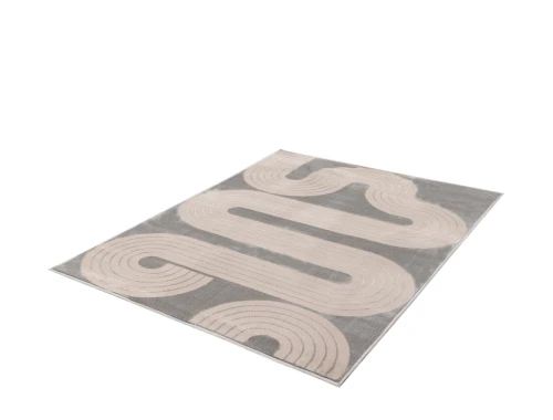 Rzut z góry dywanu nowoczesnego 3D FD Soft Roads P popiel