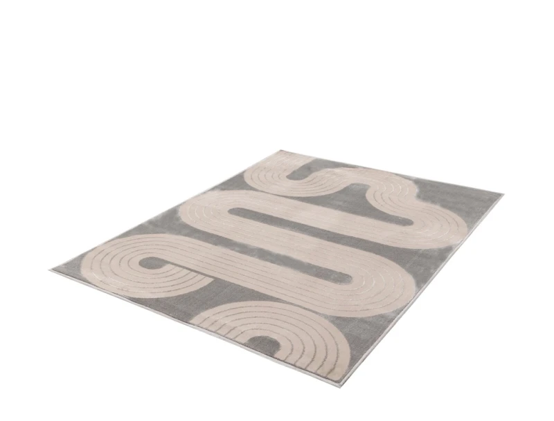 Rzut z góry dywanu nowoczesnego 3D FD Soft Roads P popiel