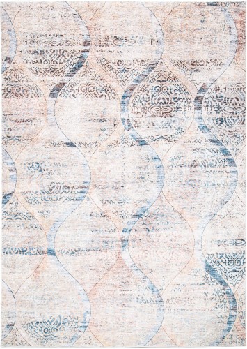 Dywan przecierany beżowo-niebieski 43840 Print Toscana