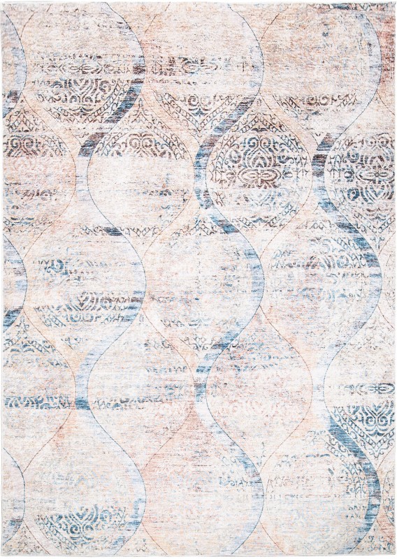 Dywan przecierany beżowo-niebieski 43840 Print Toscana