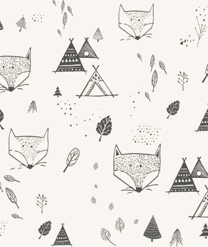 Tapeta dziecięca z liskami Fox Adventure.webp