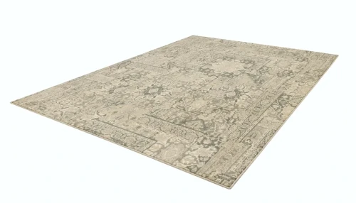 Rzut z boku na dywan wełniany tradycyjny Agnella Isfahan Rubio len