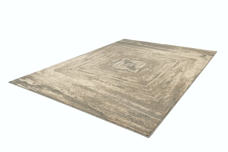 Rzut z boku na dywan wełniany Agnella Isfahan Fina len