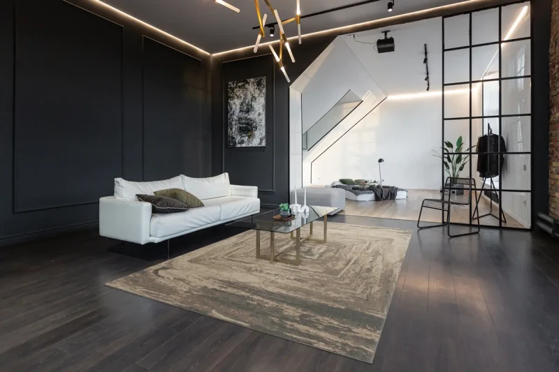 Dywan wełniany Agnella Isfahan Fina len w salonie