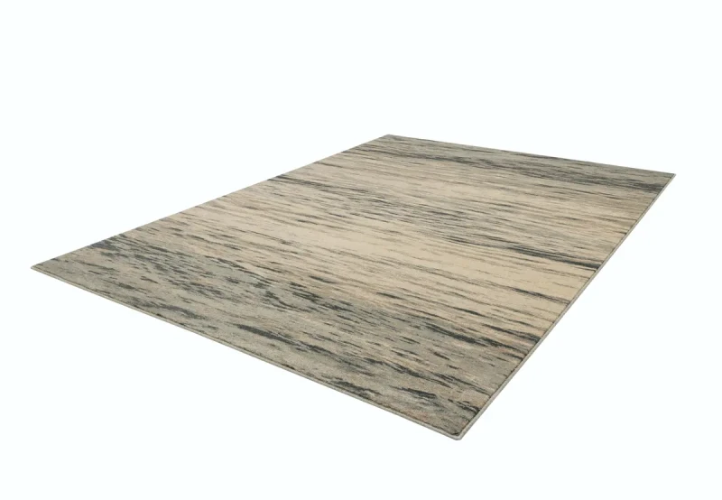 Rzut z boku na dywan wełniany Agnella Isfahan Rigo len