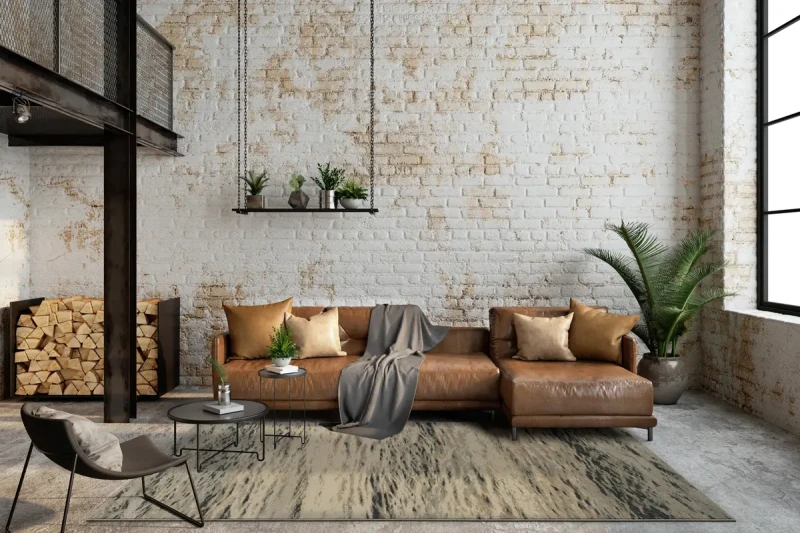 Dywan wełniany Agnella Isfahan Rigo len w salonie