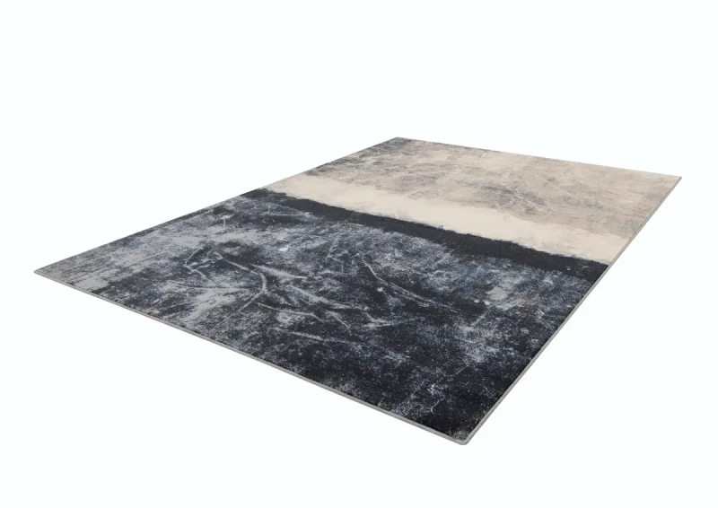 Rzut z boku na dywan wełniany Agnella Isfahan Fede grafitowy