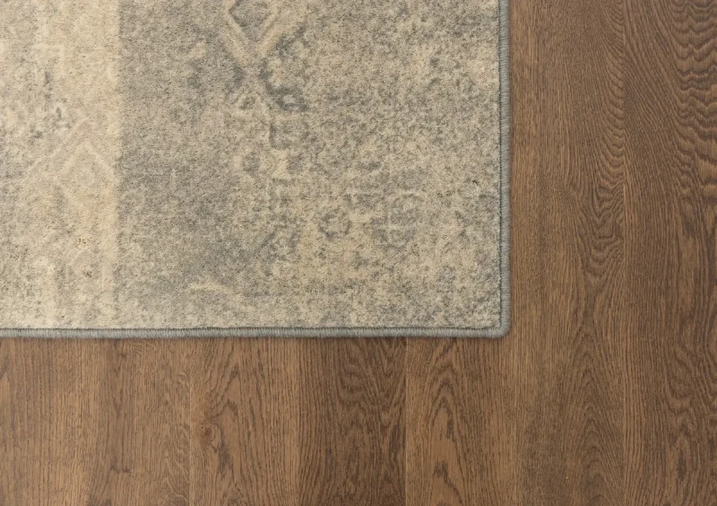 Róg dywanu wełnianego vintage Agnella Isfahan Fulvia popiel