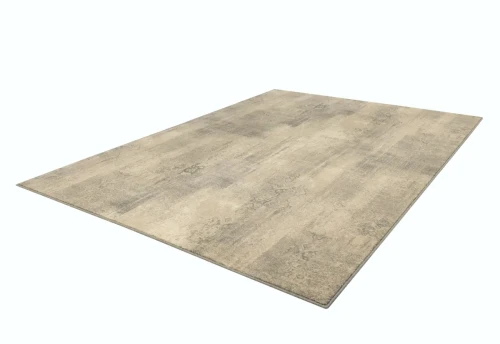 Rzut z boku na dywan wełniany vintage Agnella Isfahan Fulvia popielaty