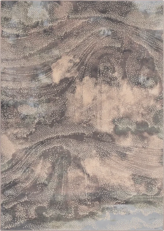 Dywan wełniany abstrakcja Agnella Isfahan Perlo wrzosowy