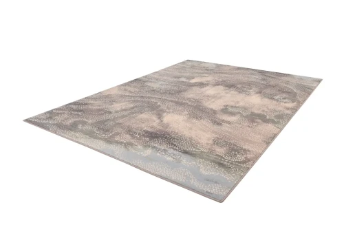 Rzut z boku na dywan wełniany abstrakcja Agnella Isfahan Perlo wrzosowy