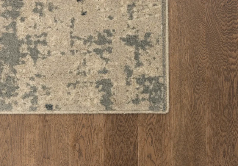 Róg dywanu wełnianego Agnella Isfahan Leno jasno szarego