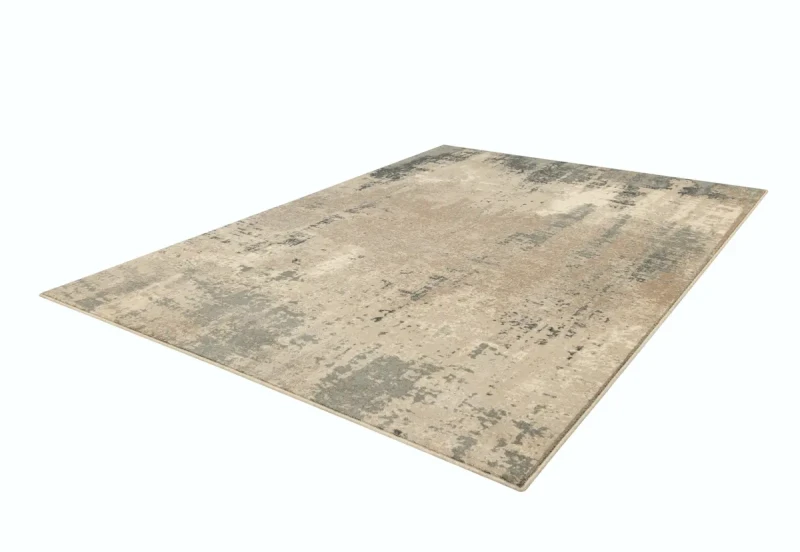 Rzutz boku na dywan wełniany abstrakcja Agnella Isfahan Leno jasno szary