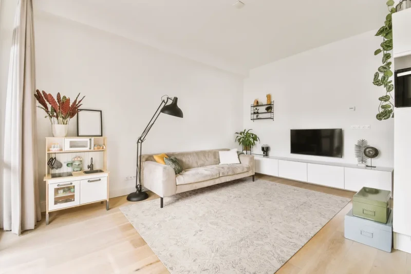 Dywan wełniany Agnella Agnus Berien biały w pokoju