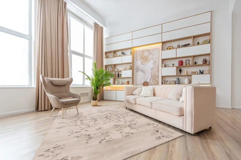 Dywan wełniany Agnella Isfahan Tosca biały w aranżacji