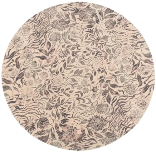 Dywan wełniany koło nowoczesny Agnella Agnus Fiorena alabaster