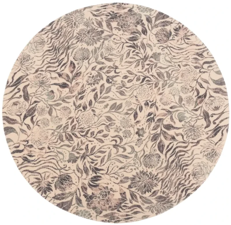 Dywan wełniany koło nowoczesny Agnella Agnus Fiorena alabaster