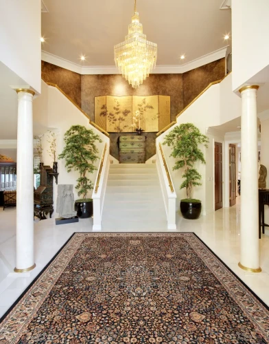 Dywan wełniany tradycyjny Agnella Agnus Bruna granat w holu